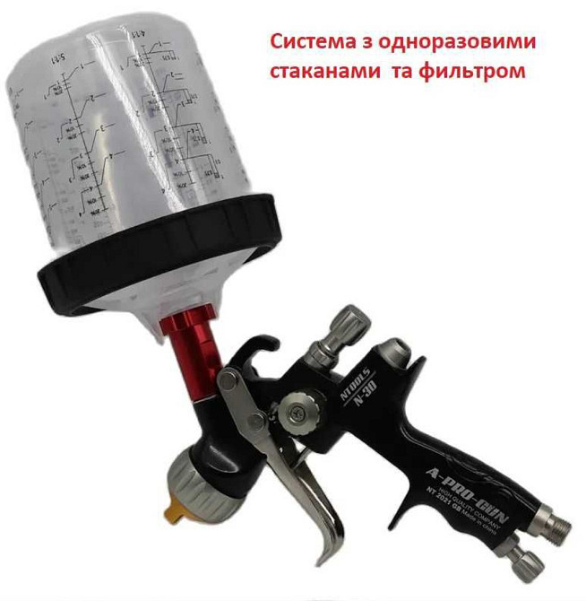 Професійний фарбувальний пістолет Ntools N30 під базу або лак. В комплекті дві дюзи (1.3 та 1.7), Киев - изображение 2