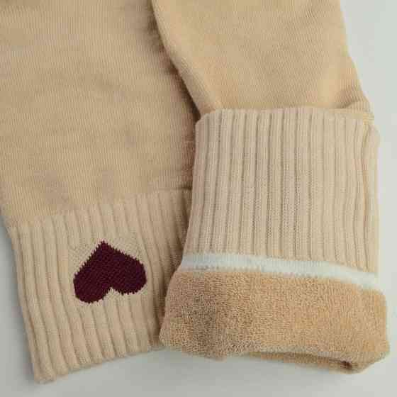 Теплые носки женские классические из сердечком однотонные GM Textile Высокие 36-41 Бежевый Сумы