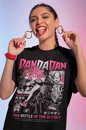 Футболка з аніме принтом Аніме Дандадан Окарун Джапанесе оверсайз (S/M/L) Чорний AnimeJ0265 Дніпро