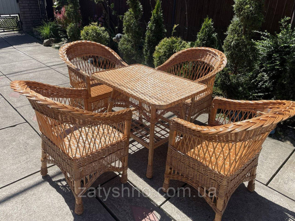 Комплект плетених меблів з лози з кріслами Київ - фото 7