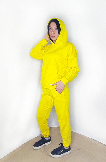 Костюм підлітковий спортивний тринитка петля Жовтий L Харків - фото 2