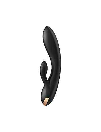 Смарт вібратор-кролик із подвійним відростком Satisfyer Double Flex Black Sex Aura Київ