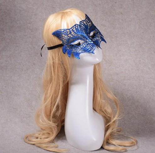 Маска маскарада для обличчя 22 на 11 см синій Київ - фото 2