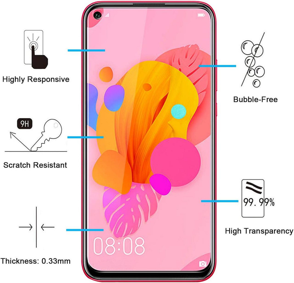 Захисне скло NEW'C p3-hw-nova5i прозоре 0.33 мм 9H 3 шт для Huawei Nova 5i/Nova 6 SE HD антивідбитки без подряпин Київ - фото 4