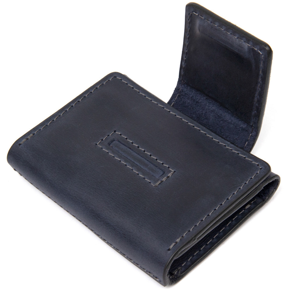 Матова шкіряна візитниця GRANDE PELLE 11409 Чорний Київ - фото 3