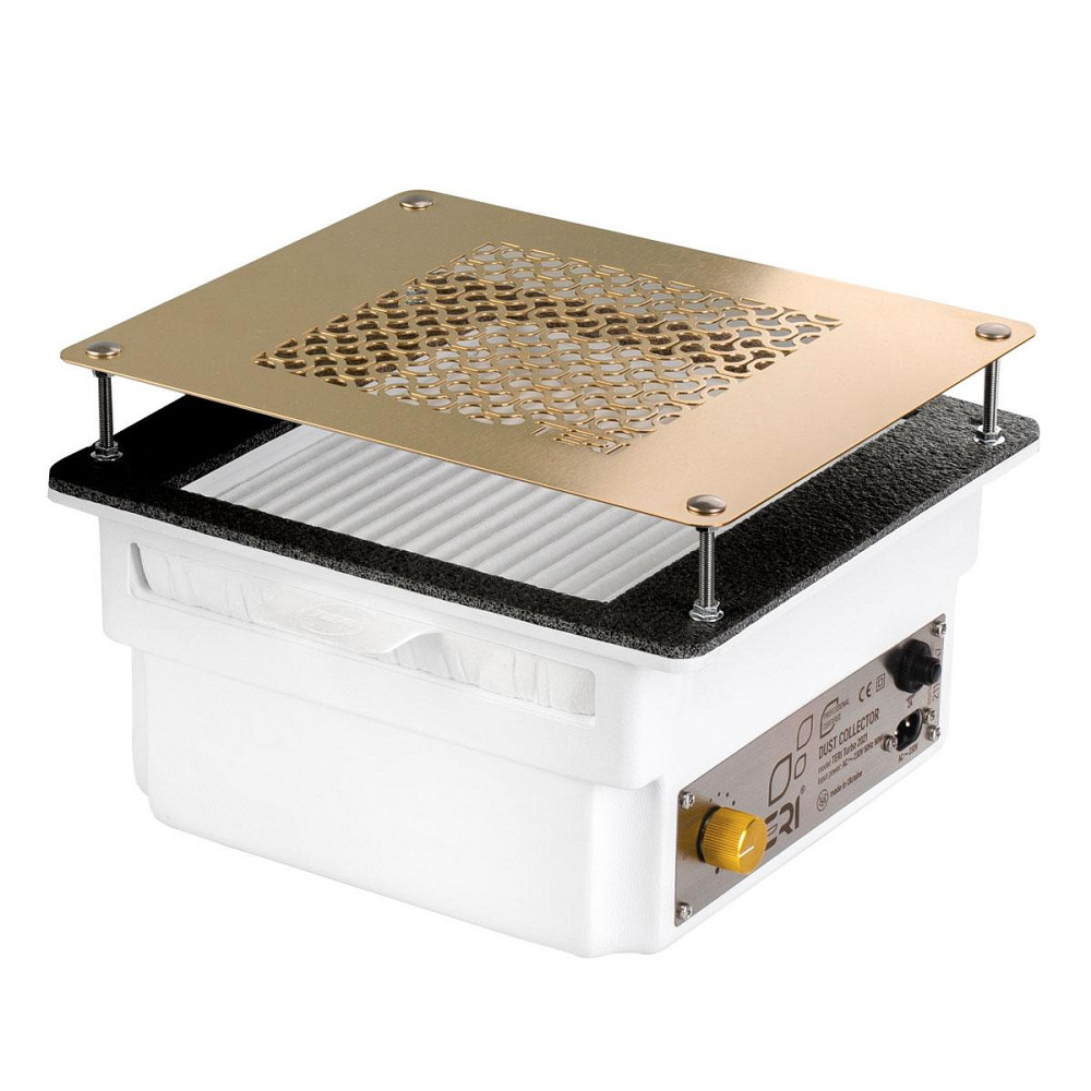 Встраиваемая маникюрная вытяжка Teri Turbo белая (решетка золото) Киев - изображение 1