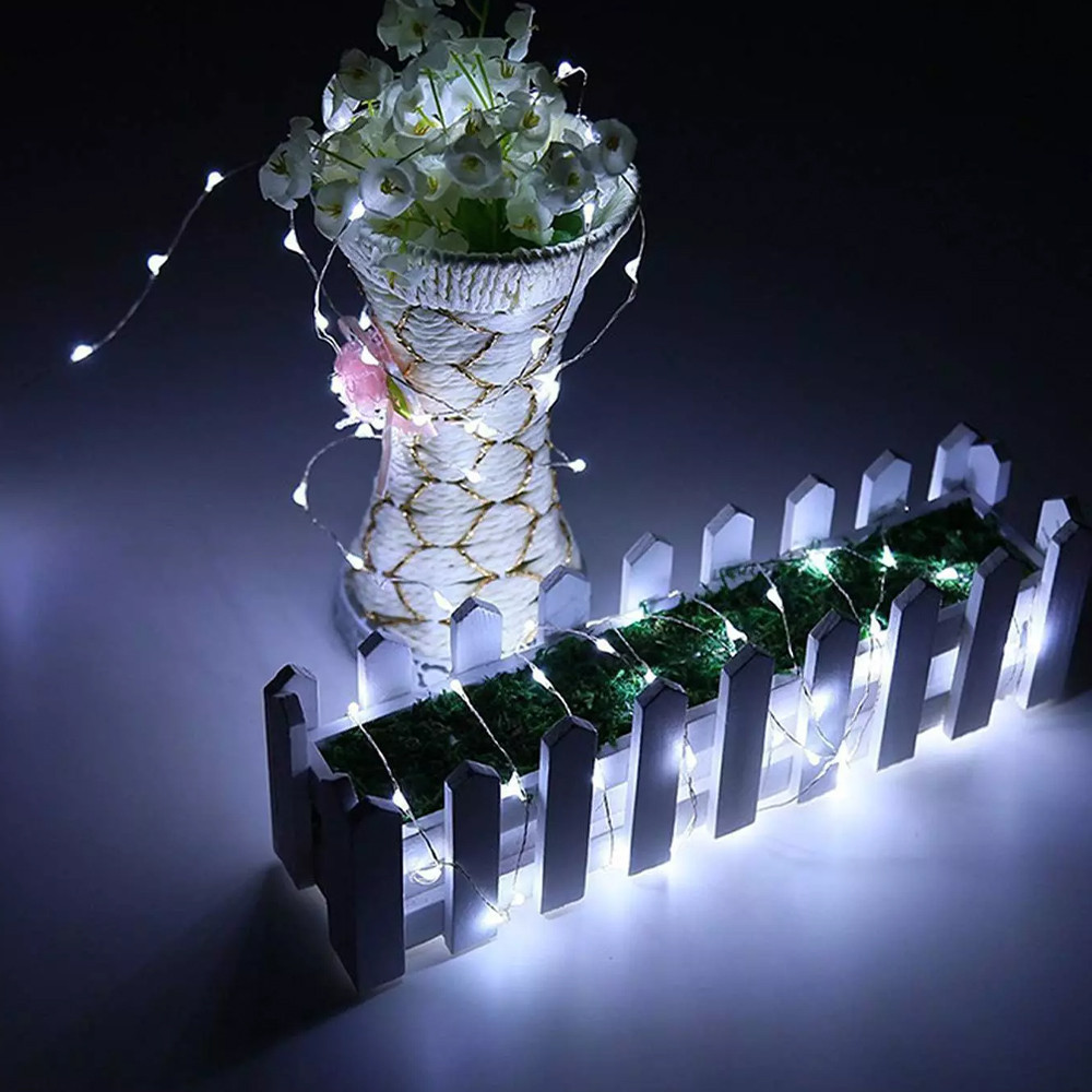 Гірлянда роса на батарейках 10м,100Led,Холодний білий SBR Київ - фото 2