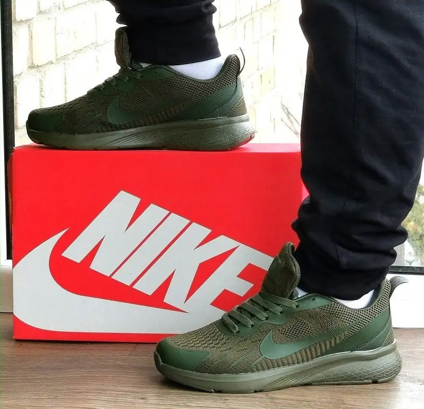 Кросівки Nike Зелені Найки BOOST Колір Хакі Жіночі Найк (розміри: 36,37,38,39,40,41) Дніпро - фото 1
