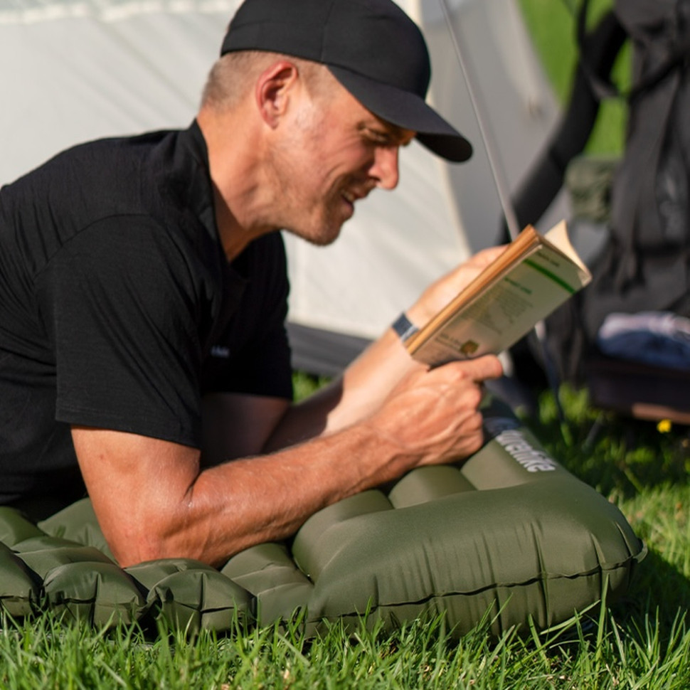 Матрац туристичний надувний одномісний Naturehike CNK2550WS019, 200x60x9.5 см, зелений, прямокутний із мішком для надування Київ - фото 2