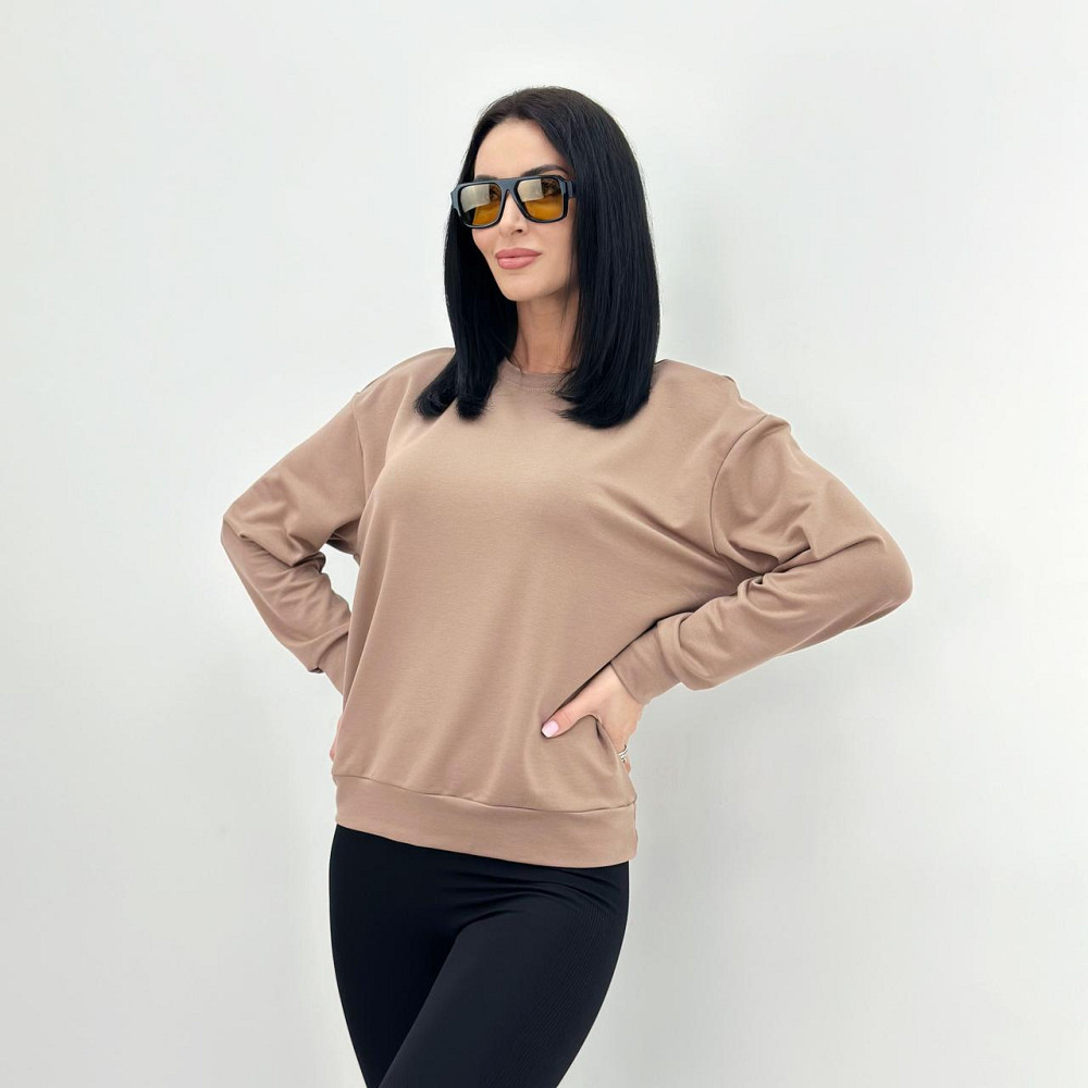 Базовий світшот з двонитки "Kaplan" оптом | Батал Капучіно, 54-56 Київ - фото 1