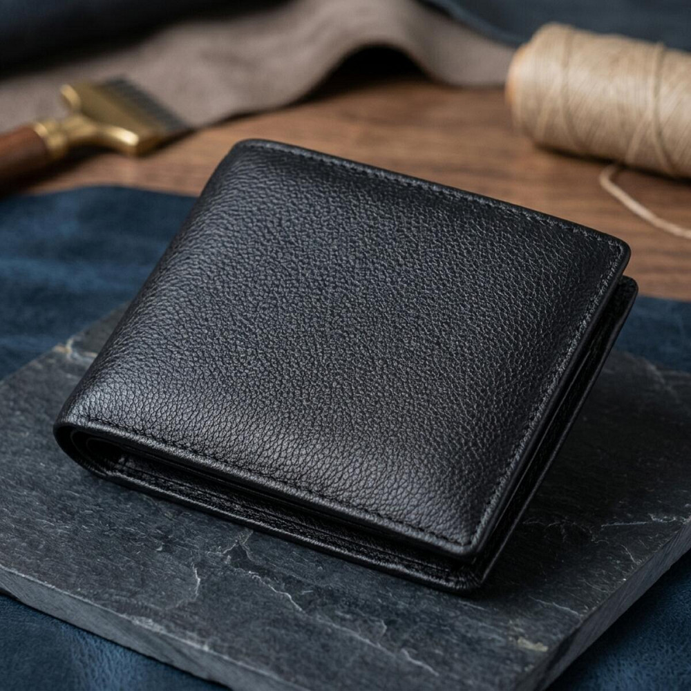 Интересный бумажник с блоком под документы из натуральной кожи ST Leather 22480 Черный Киев - изображение 14