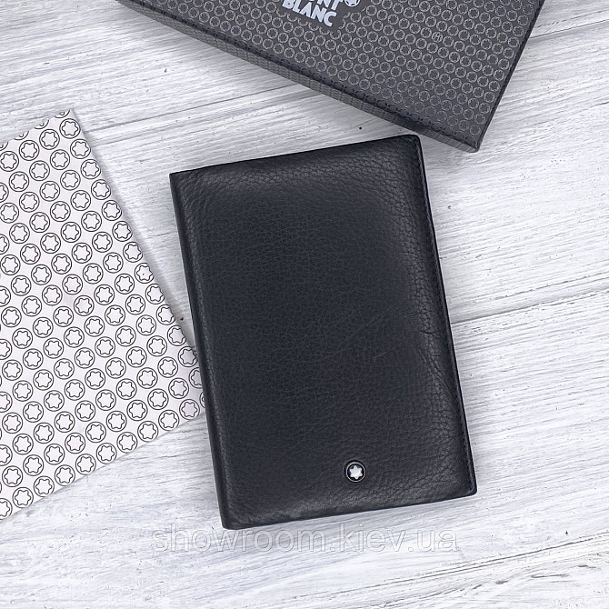 Чоловіча брендова обкладинка для паспорта MB (2797) black leather Київ - фото 3
