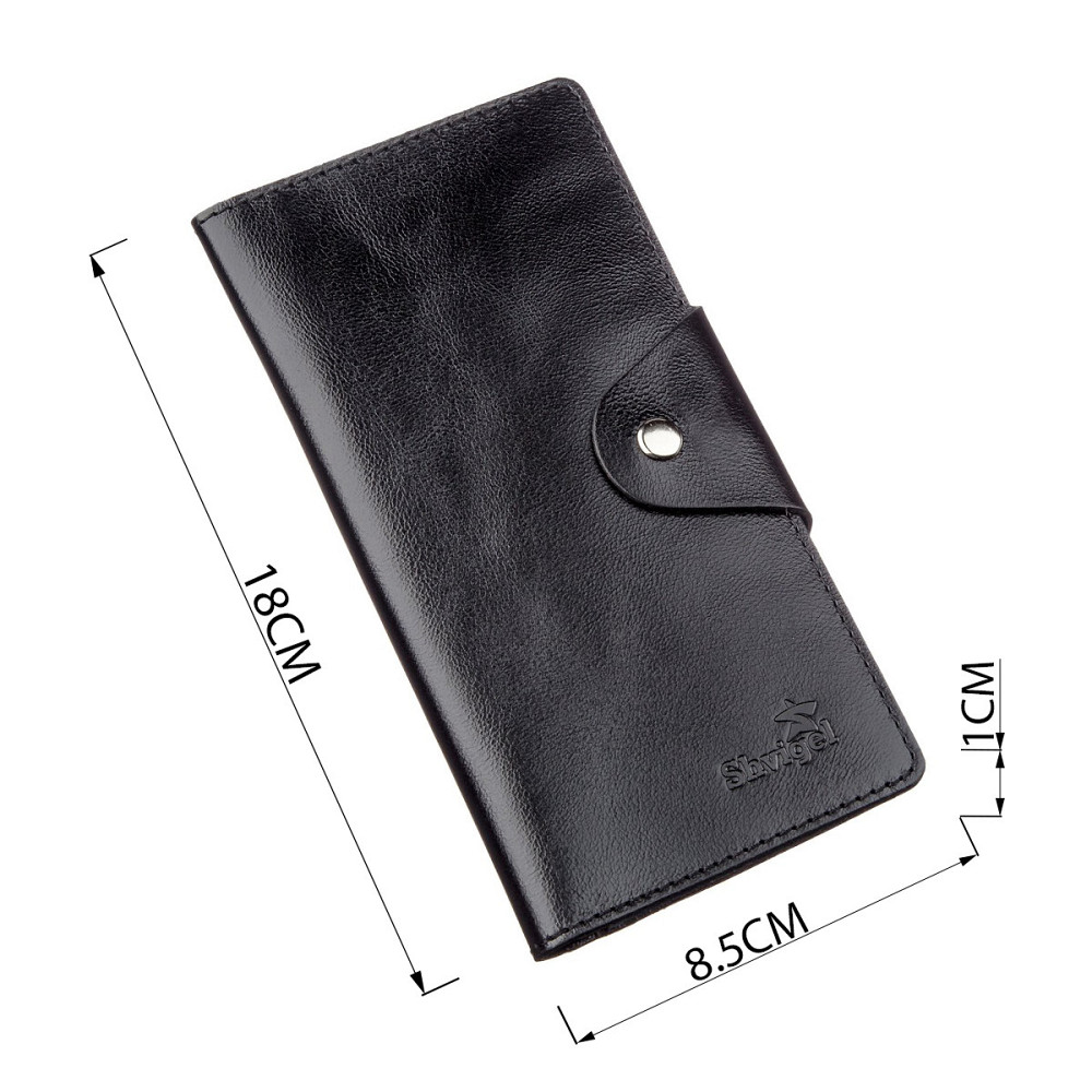 Гаманець чоловічий вертикальний зі шкіри Алькор на кнопках SHVIGEL 16177 Чорний Київ - фото 5