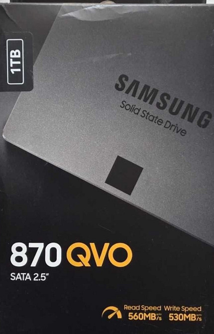 Новий SSD-диск Samsung 870 QVO V-NAND MLC 1TB 2.5" (MZ-77Q1T0BW) запакований. Харків - фото 2