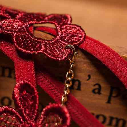 Трусики з розрізом квіточками та метеликами універсальний бордовий Київ