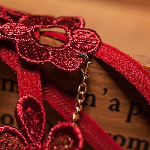 Трусики з розрізом квіточками та метеликами універсальний бордовий Київ - фото 3