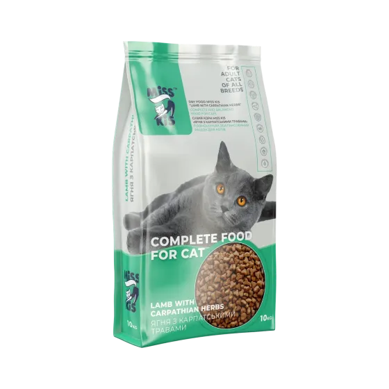 Сухий корм для кішок МіС Кіс Ягня з карпатськими травами 10 кг Вінниця