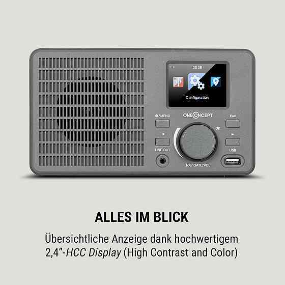 Інтернет-радіо TuneUp 5 Вт WLAN USB Дисплей HCC Лінійний вихід темно-сірий Темно-сірий (Німеччина, читати Рівне