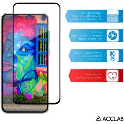 Скло захисне ACCLAB Full Glue Samsung A35 Black (1283126588778) Вінниця