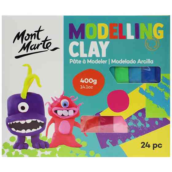 Воздушный пластелин Mont Marte Modelling Clay 400g глина для лепки 24 шт.разноцветный для моделирования Каменец-Подольский