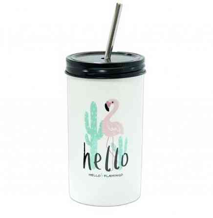 Стакан с трубочкой Flamingo Винница