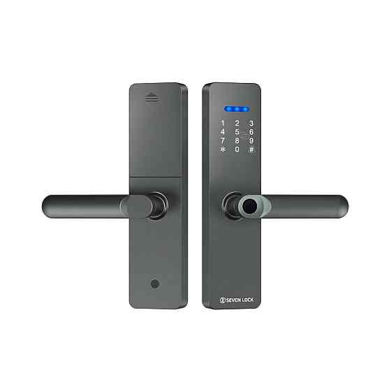 Умный дверной биометрический замок SEVEN LOCK SL-7740BF grey Киев