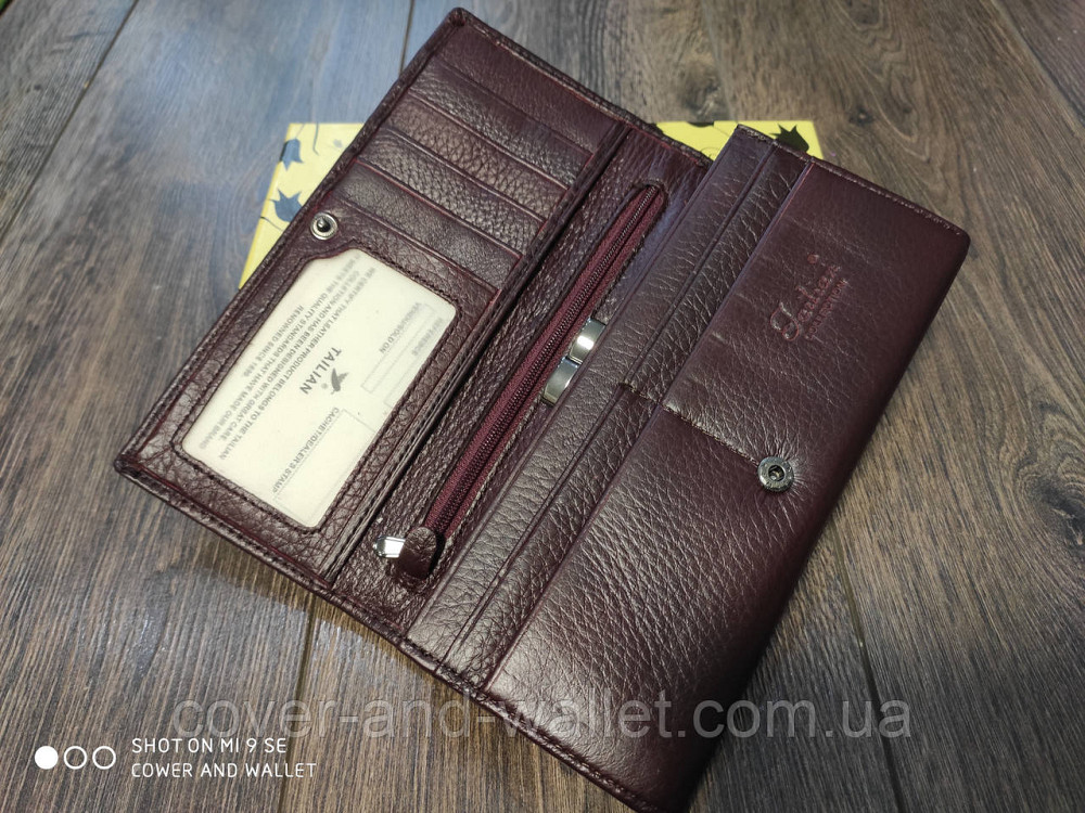 Класичний бордовий жіночий гаманець із натуральної шкіри Tailian 826 Київ - фото 4