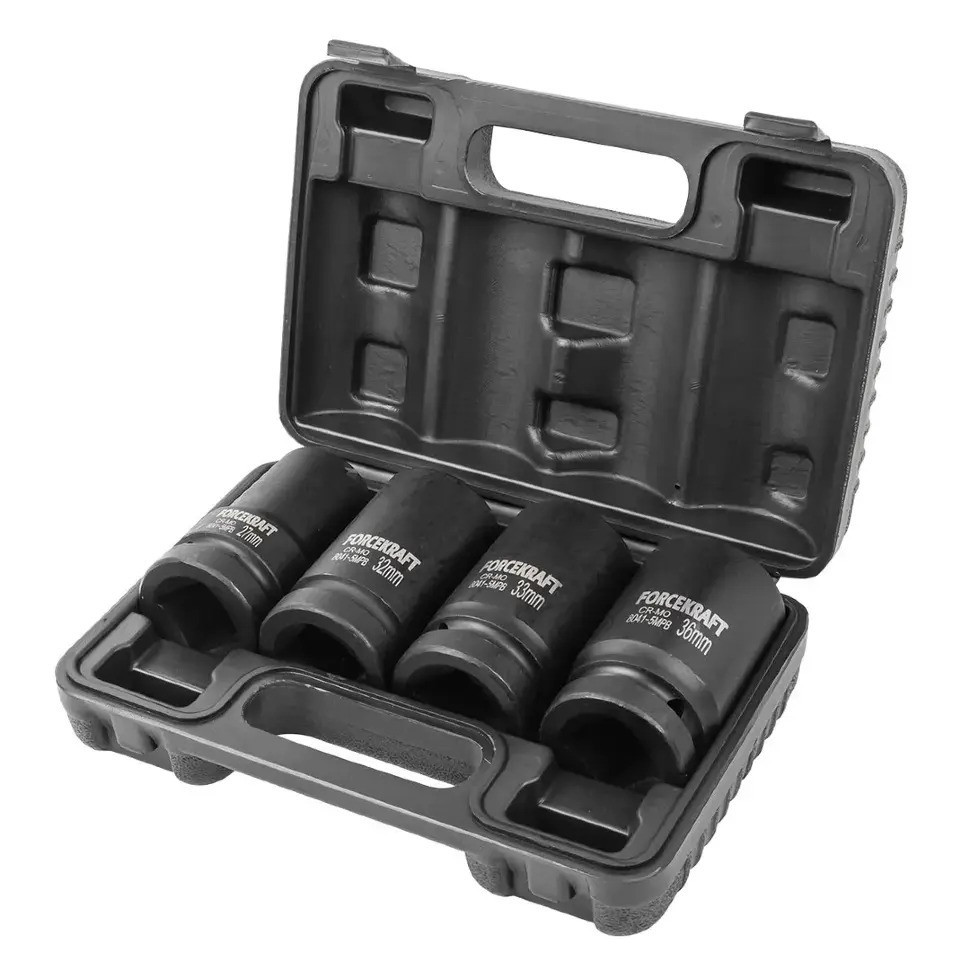 Головки ударні 1" (6 г) глибокі, набір 4 пр. FORCEKRAFT FK-8041-5MPB Одеса - фото 2