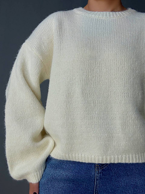 Свитер женский Fancy Matinee 6119 оверсайз меланж, молочний, one size Киев - изображение 7