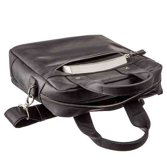 Чоловіча сумка вертикальна під А4 матова Чорна (SHVIGEL) Київ