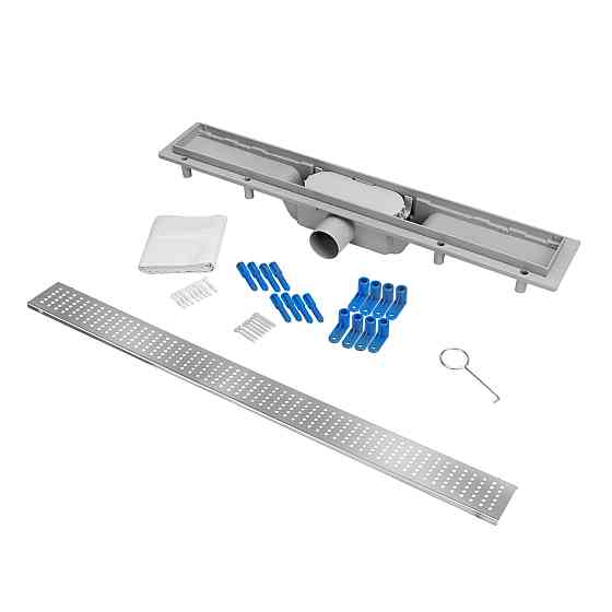 Трап Qtap Dry FB304-800 лінійний із сухим закривом і неіржавкою решіткою 800х73 Київ