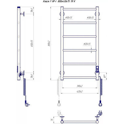 Сушарка для рушників MARIO 2.3.0702.10.BM Вінниця - фото 2