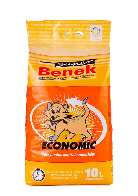 Бентонитовый наполнитель Супер Бенек Super Benek Economic для кошачьих туалетов натуральный (без запаха), 10 л Винница - изображение 1