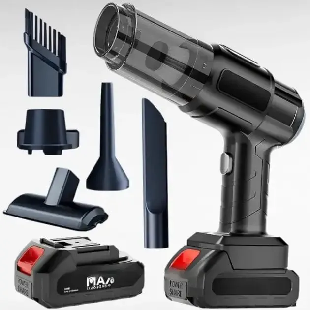 Пылесос автомобильный мощный беспроводной аккумуляторный, 4 насадок Коломыя - изображение 2