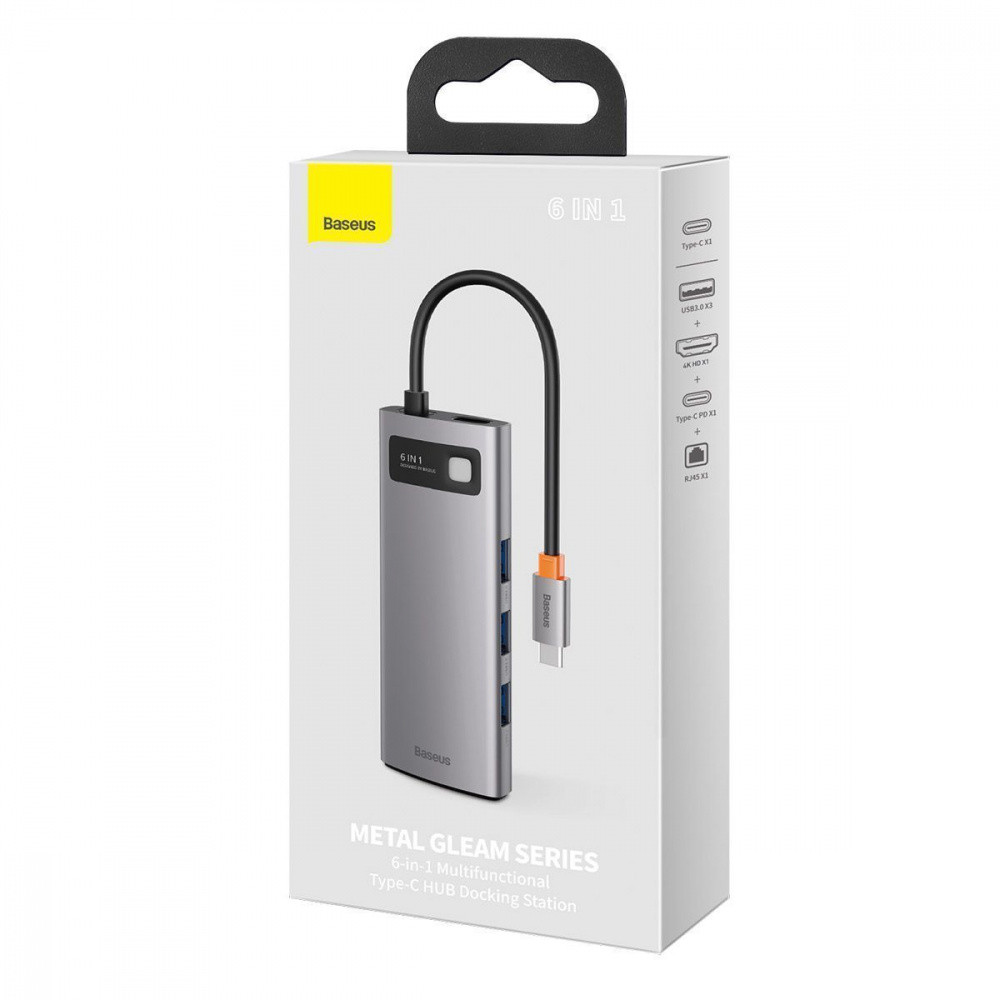 USB-Хаб Baseus Metal Gleam Series 6-in-1 Type-C серый Львов - изображение 2