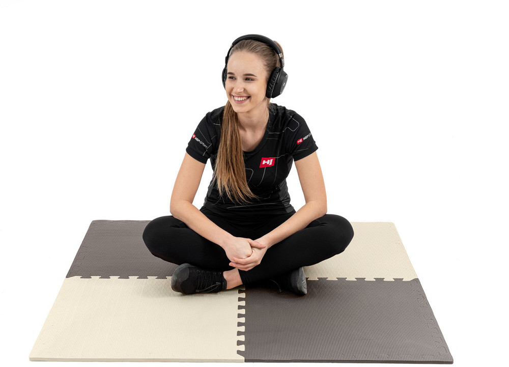 Мат-пазл Hop-Sport EVA 1см HS-A010PM - 4 частин бежево-коричневий Київ - фото 3