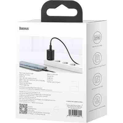 Зарядное устройство Baseus 1xUSB 25W (USB-C) + Cable Type-C black (TZCCSUP-L01) Винница