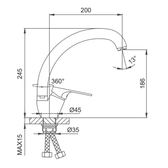 Змішувач для кухні Frap F4101-14 коричневий Київ