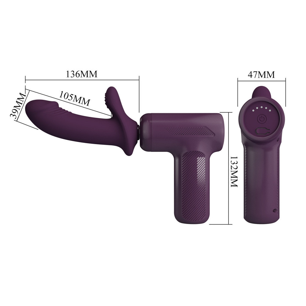 Вибромассажер пистолет PRETTY LOVE Dj Doctor Massage Gun фиолетовый, 13.6 х 3.9 см Sex Aura Киев - изображение 7