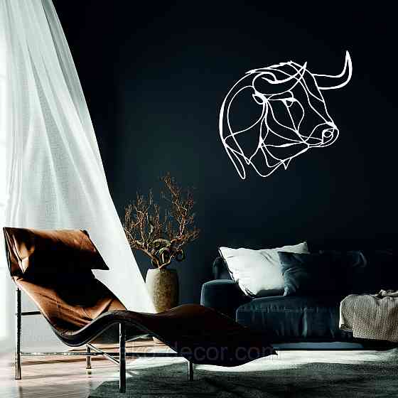 Настенный декор Панно «Бык» Декор на стену 70*70 см, Белый Киев