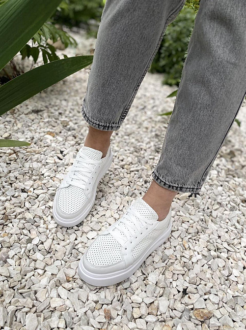 G.S.V. Кеди жіночі G.S.V. L8 білі (весна-осінь, шкіра натуральна) (4475) Коломия - фото 3