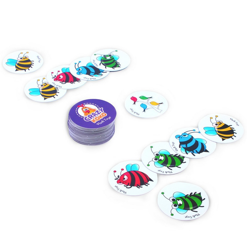 Дитяча настільна гра "Шалені бджоли" VT8077-06, 54 фішки, правила гри Вінниця - фото 3