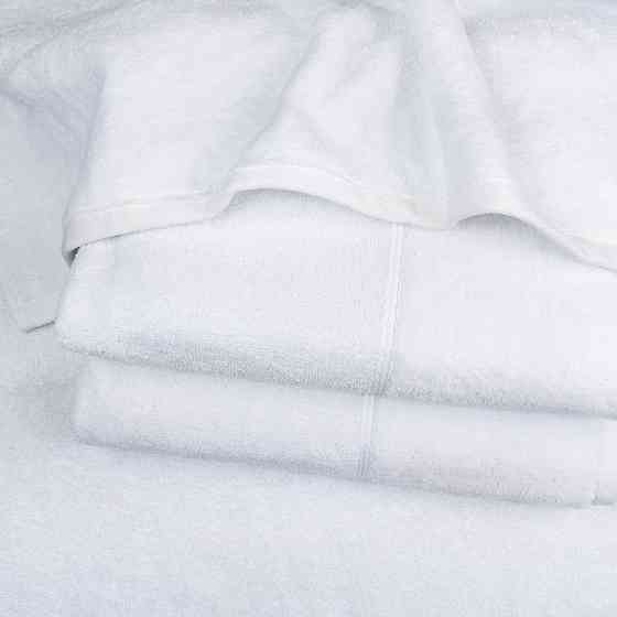 Набор полотенец велюр/махра 2шт GM Textile 50x90см, 70x140см Премиум качества Milado 550г/м2 (Белый) Сумы