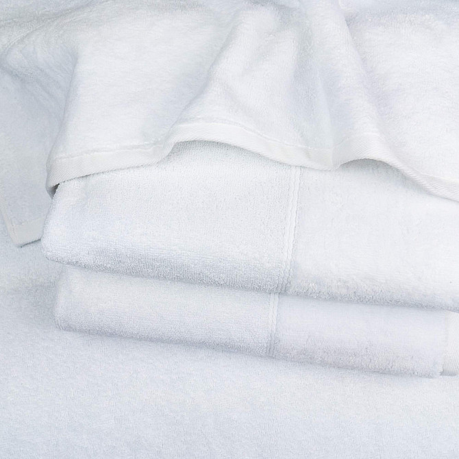 Набор полотенец велюр/махра 2шт GM Textile 50x90см, 70x140см Премиум качества Milado 550г/м2 (Белый) Сумы - изображение 4