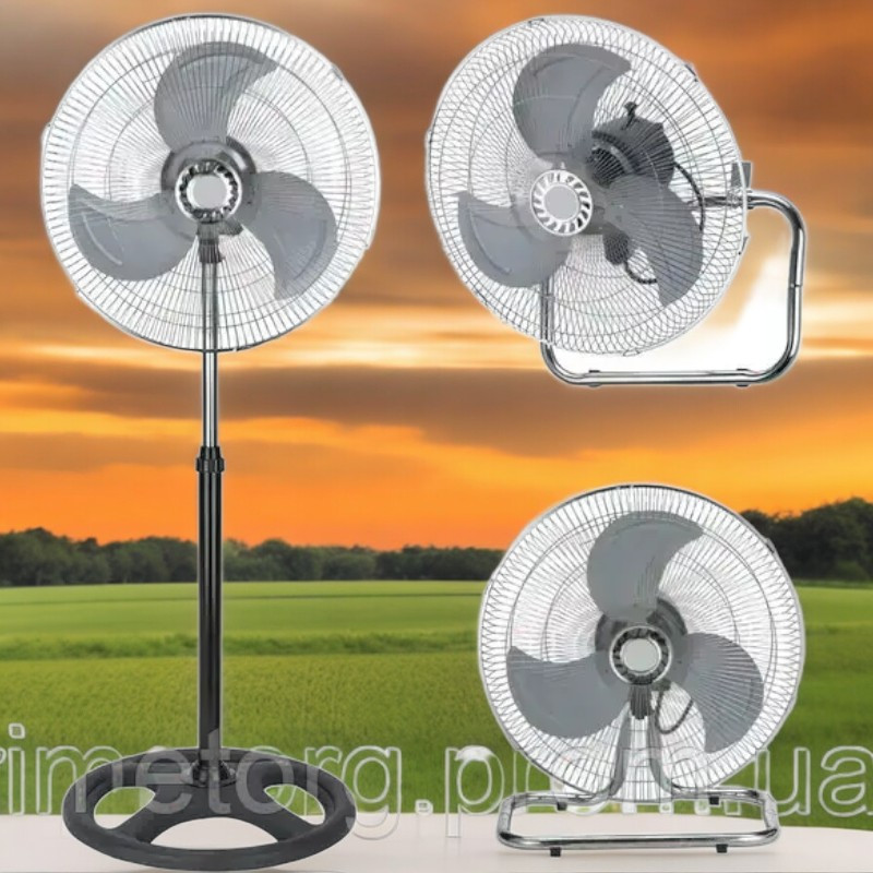 Підлоговий вентилятор металеві лопаті 3 штуки DOMOTEC MS-1622 Industrial 3в1 Одеса - фото 2