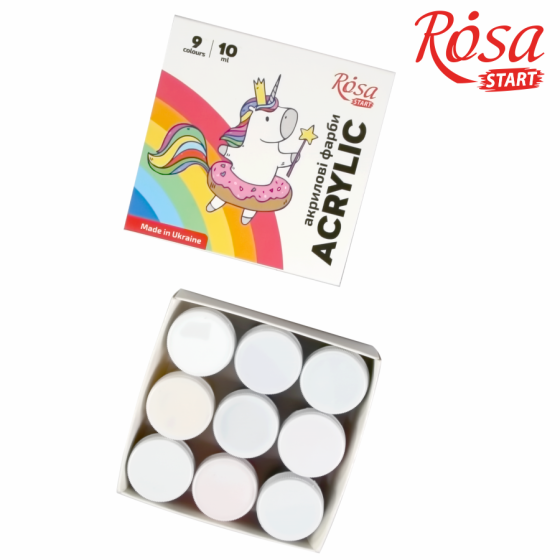 Набір акрилових фарб Unicorn 9×10мл ROSA START Київ