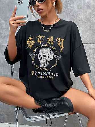 Футболка жіноча з принтом  44 Чорний 2634325273 Дніпро