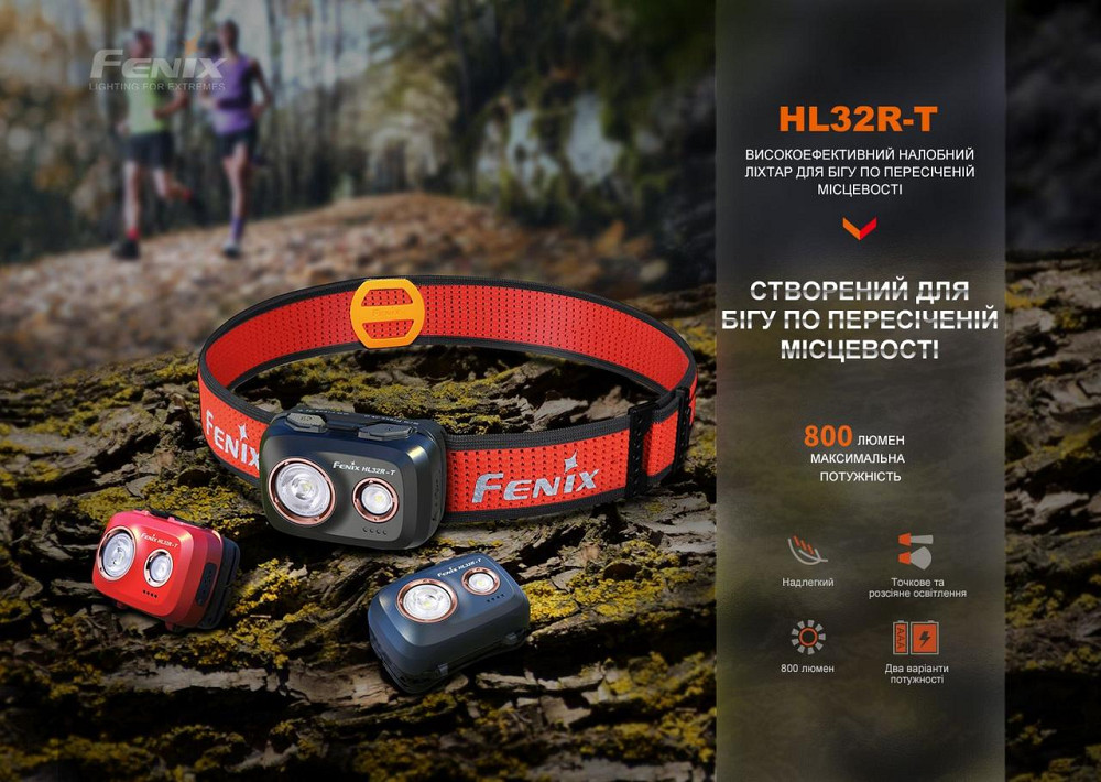 Налобний ліхтар Fenix HL32R-T 800лм IP66 (Синій) Вінниця - фото 7