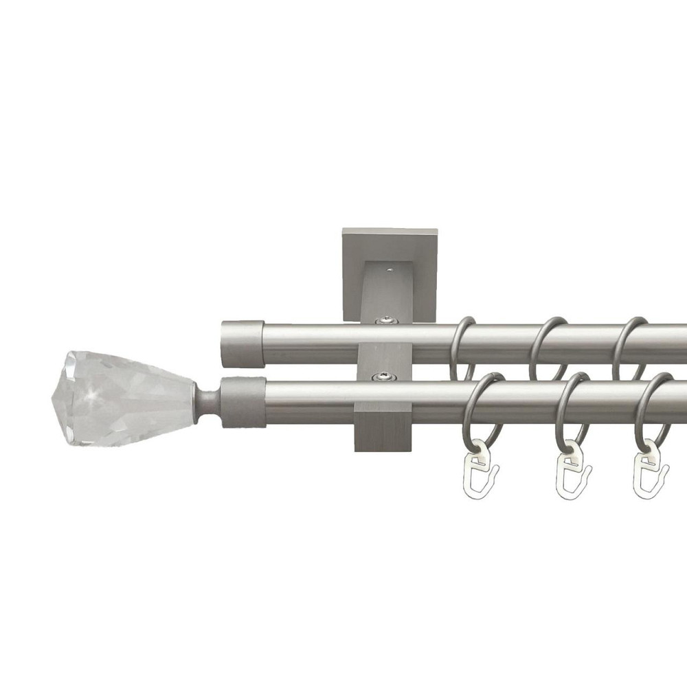 Карниз Orvit Лучетта металевий дворядний техно гладка труба кільце металеве Сатин 19\19 мм 240 см (00-00027389) Львів - фото 1