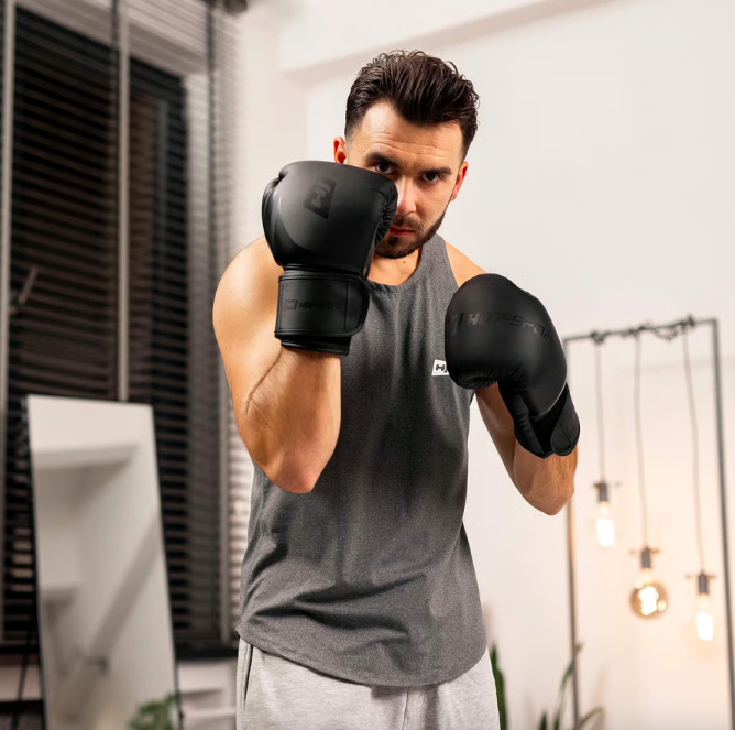 Боксерські рукавиці Hop-Sport HS-BG10 10oz чорні Київ - фото 9